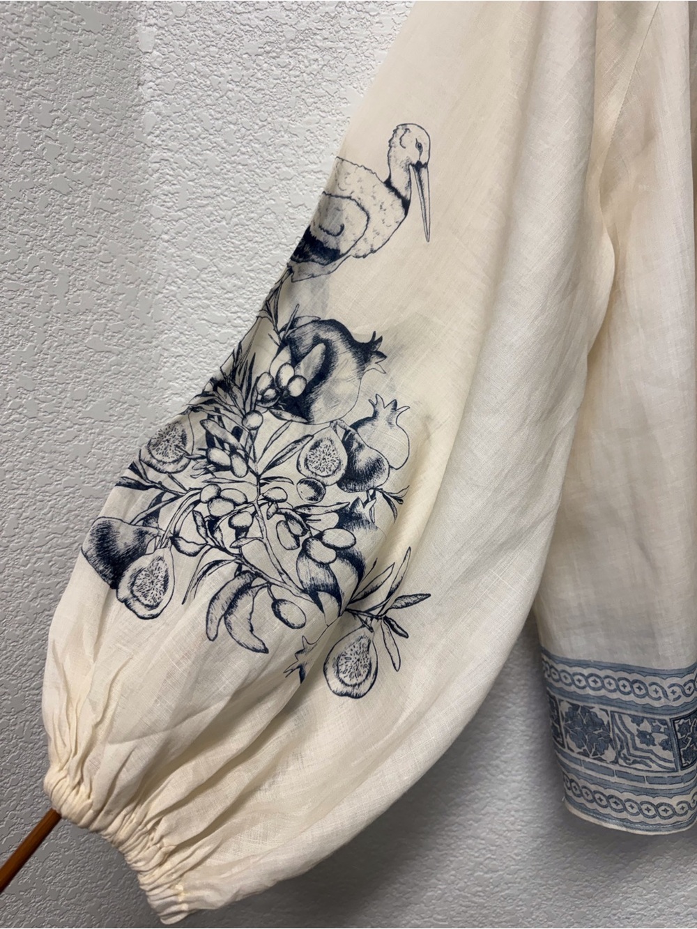 ALÉMAIS Villa Romantica Blouse Cream Blue NWOT Size 6 - Picture 8 of 16